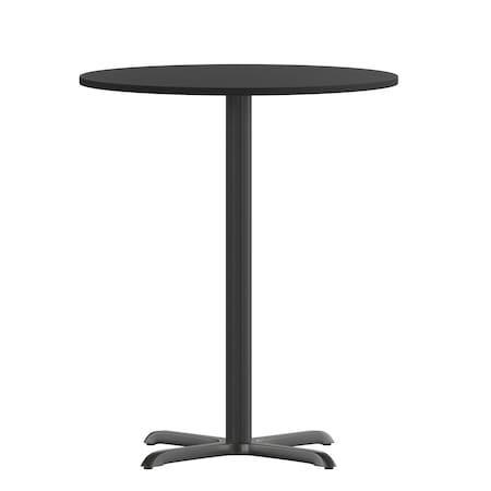 Flash Furniture Round Laminate Table Top, Laminate Top, Wood Grain XU-RD-30-BLKTB-T2222B-GG